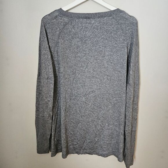 Danskin Sweater Gray Knit Crewneck Zippers Lightweight Casual Comfy Athleisure - Picture 5 of 11